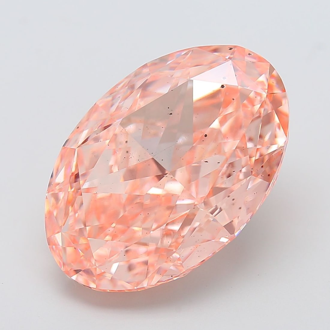 Loose Diamond - OVAL 25.46ct Fancy Vivid Pink SI1: Loose Diamond - OVAL 25.46ct Fancy Vivid Pink SI1 Source: This is a real non-mined Diamond that has been grown in a lab Shape: OVAL Carats: 25.46 Color: Fancy Vivid Pink Certification: IGI Video: