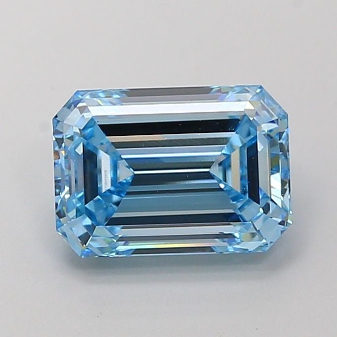 Loose Diamond - EMERALD 2.34ct Fancy Vivid Blue VS1: Loose Diamond - EMERALD 2.34ct Fancy Vivid Blue VS1 Source: This is a real non-mined Diamond that has been grown in a lab Shape: EMERALD Carats: 2.34 Color: Fancy Vivid Blue Certification: IGI Video: