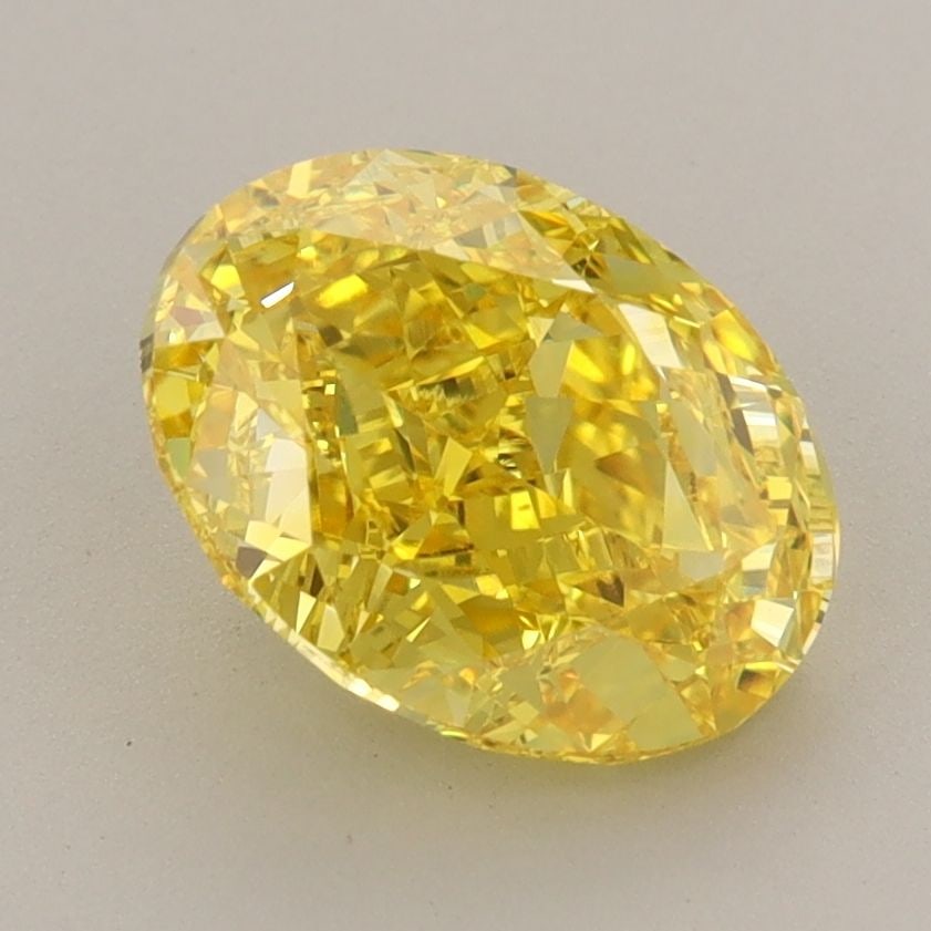 Loose Diamond - OVAL 2.54ct Fancy Vivid Yellow VVS1: Loose Diamond - OVAL 2.54ct Fancy Vivid Yellow VVS1 Source: This is a real non-mined Diamond that has been grown in a lab Shape: OVAL Carats: 2.54 Color: Fancy Vivid Yellow Certification: IGI Video: