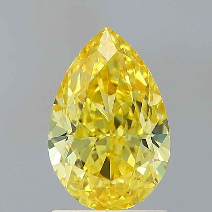 Loose Diamond - PEAR 2.01ct Fancy Vivid Yellow VS1: Loose Diamond - PEAR 2.01ct Fancy Vivid Yellow VS1 Source: This is a real non-mined Diamond that has been grown in a lab Shape: PEAR Carats: 2.01 Color: Fancy Vivid Yellow Certification: IGI Video: