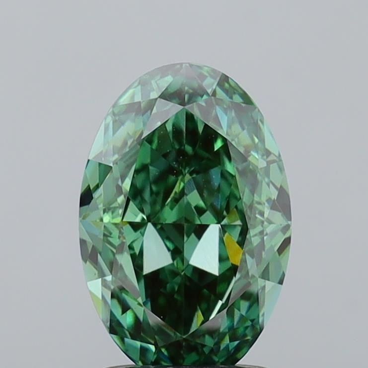 Loose Diamond - OVAL 1.75ct Fancy Vivid Green VS1: Loose Diamond - OVAL 1.75ct Fancy Vivid Green VS1 Source: This is a real non-mined Diamond that has been grown in a lab Shape: OVAL Carats: 1.75 Color: Fancy Vivid Green Certification: IGI Video: