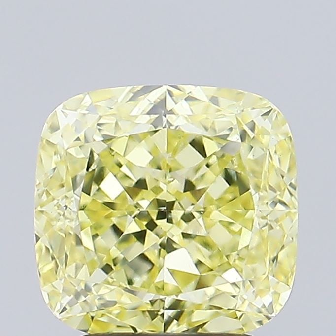 Loose Diamond - CUSHION MODIFIED 2.44ct Fancy Yellow VS2: Loose Diamond - CUSHION MODIFIED 2.44ct Fancy Yellow VS2 Source: This is a real non-mined Diamond that has been grown in a lab Shape: CUSHION MODIFIED Carats: 2.44 Color: Fancy Yellow Certification: I