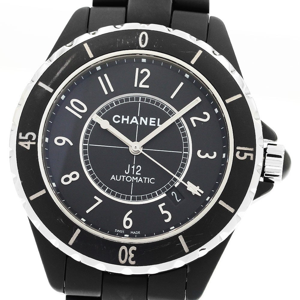 CHANEL J12 H3131 mens automatic wristwatch 42mm black ceramic: CHANEL J12 H3131 mens automatic wristwatch 42mm black ceramic CHANEL J12 men's wristwatch with a matte black design and automatic movement. This watch features a black dial, date function, and a ceram