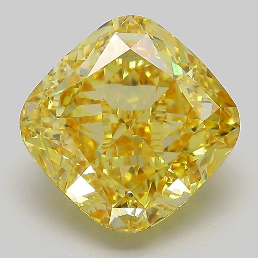 Loose Diamond - CUSHION MODIFIED 5.07ct Fancy Intense Yellow VS1: Loose Diamond - CUSHION MODIFIED 5.07ct Fancy Intense Yellow VS1 Source: This is a real non-mined Diamond that has been grown in a lab Shape: CUSHION MODIFIED Carats: 5.07 Color: Fancy Intense Yellow 