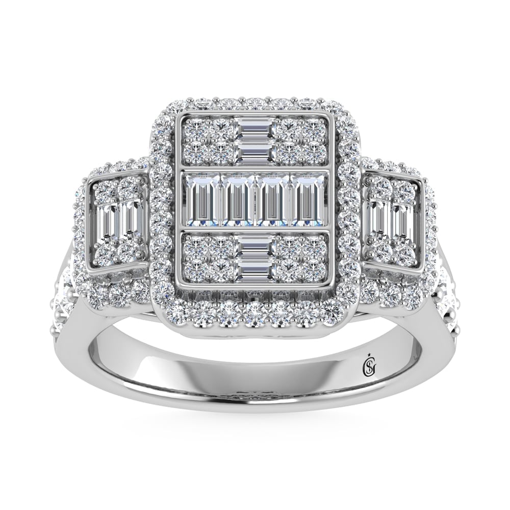 14K White Gold Diamond 1 1/2.Ct. Tw. Engagement Ring (1 of 4)
