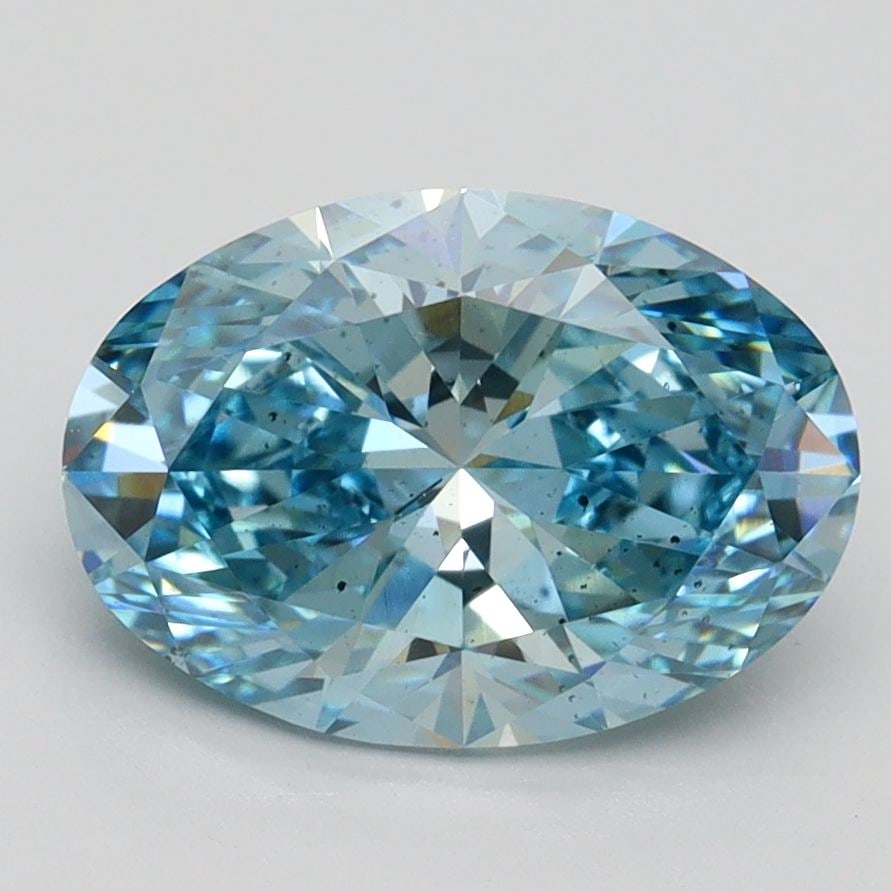 Loose Diamond - OVAL 2.51ct Fancy Vivid Blue SI1: Loose Diamond - OVAL 2.51ct Fancy Vivid Blue SI1 Source: This is a real non-mined Diamond that has been grown in a lab Shape: OVAL Carats: 2.51 Color: Fancy Vivid Blue Certification: IGI Video: