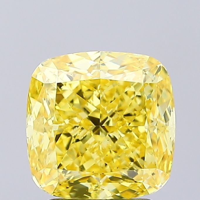 Loose Diamond - CUSHION MODIFIED 2.74ct Fancy Vivid Yellow VS2: Loose Diamond - CUSHION MODIFIED 2.74ct Fancy Vivid Yellow VS2 Source: This is a real non-mined Diamond that has been grown in a lab Shape: CUSHION MODIFIED Carats: 2.74 Color: Fancy Vivid Yellow