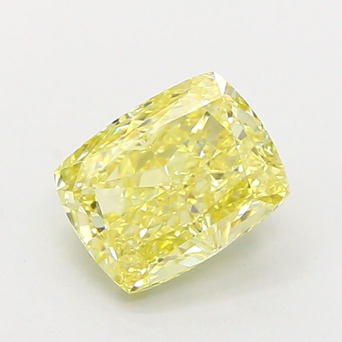 Loose Diamond - CUSHION MODIFIED 1.57ct Fancy Intense Yellow VVS2: Loose Diamond - CUSHION MODIFIED 1.57ct Fancy Intense Yellow VVS2 Source: This is a real non-mined Diamond that has been grown in a lab Shape: CUSHION MODIFIED Carats: 1.57 Color: Fancy Intense