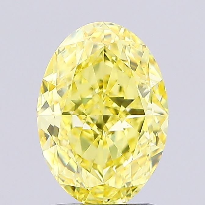 Loose Diamond - OVAL 2.02ct Fancy Vivid Yellow VS2: Loose Diamond - OVAL 2.02ct Fancy Vivid Yellow VS2 Source: This is a real non-mined Diamond that has been grown in a lab Shape: OVAL Carats: 2.02 Color: Fancy Vivid Yellow Certification: IGI Video: