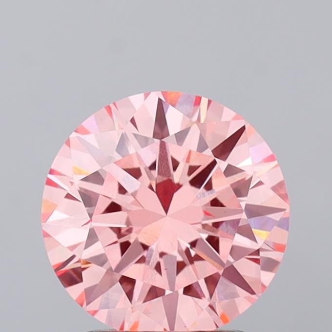 Loose Diamond - ROUND 1.96ct Fancy Intense Pink VS2: Loose Diamond - ROUND 1.96ct Fancy Intense Pink VS2 Source: This is a real non-mined Diamond that has been grown in a lab Shape: ROUND Carats: 1.96 Color: Fancy Intense Pink Certification: IGI Video: