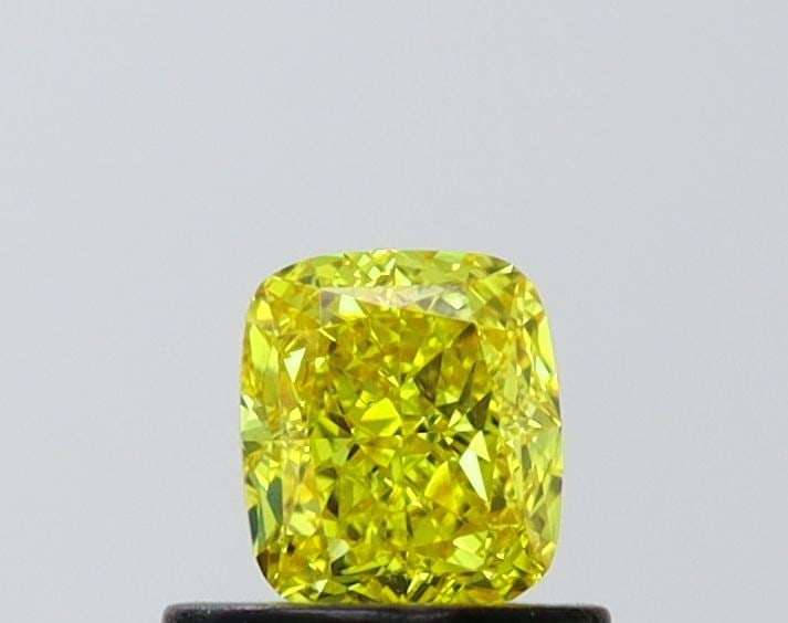 Loose Diamond - CUSHION MODIFIED 0.55ct Fancy Vivid Yellow VS1: Loose Diamond - CUSHION MODIFIED 0.55ct Fancy Vivid Yellow VS1 Source: This is a real non-mined Diamond that has been grown in a lab Shape: CUSHION MODIFIED Carats: 0.55 Color: Fancy Vivid Yellow Cert