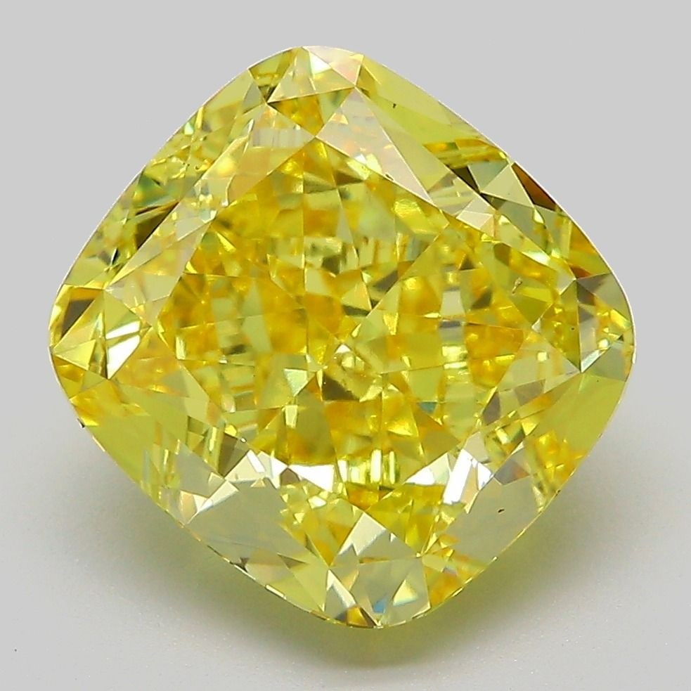 Loose Diamond - CUSHION MODIFIED 6.06ct Fancy Vivid Yellow VS1: Loose Diamond - CUSHION MODIFIED 6.06ct Fancy Vivid Yellow VS1 Source: This is a real non-mined Diamond that has been grown in a lab Shape: CUSHION MODIFIED Carats: 6.06 Color: Fancy Vivid Yellow Cert