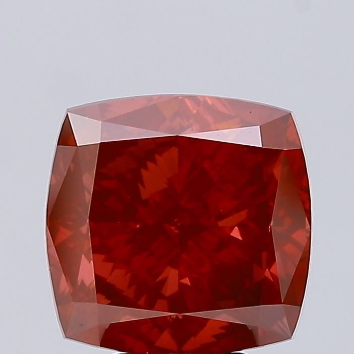 Loose Diamond - CUSHION BRILLIANT 5.3ct Fancy Vivid Red VS1: Loose Diamond - CUSHION BRILLIANT 5.3ct Fancy Vivid Red VS1 Source: This is a real non-mined Diamond that has been grown in a lab Shape: CUSHION BRILLIANT Carats: 5.3 Color: Fancy Vivid Red Certificat