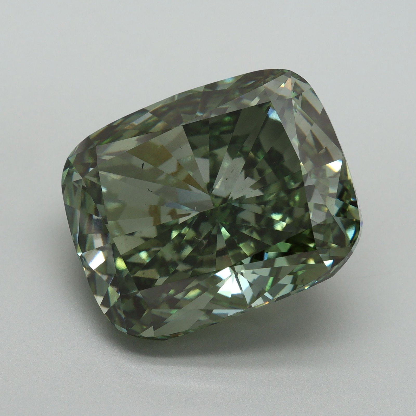 Loose Diamond - CUSHION BRILLIANT 21.14ct Fancy Vivid Green VS1 (1 of 1)