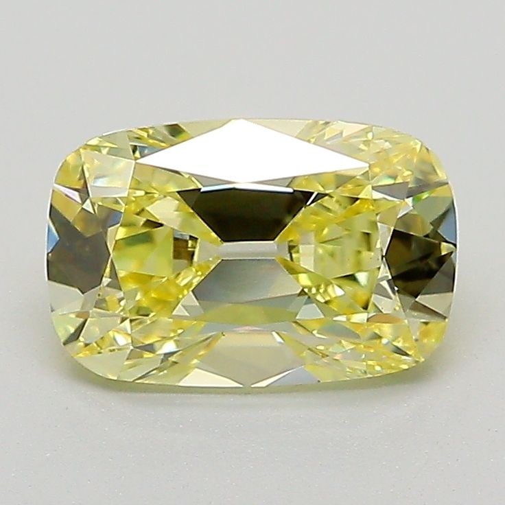 Loose Diamond - CUSHION 1.37ct Fancy Light Yellow VS1: Loose Diamond - CUSHION 1.37ct Fancy Light Yellow VS1 Source: This is a real non-mined Diamond that has been grown in a lab Shape: CUSHION Carats: 1.37 Color: Fancy Light Yellow Certification: IGI The