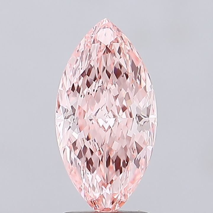 Loose Diamond - MARQUISE 2.57ct Fancy Vivid Pink VVS2: Loose Diamond - MARQUISE 2.57ct Fancy Vivid Pink VVS2 Source: This is a real non-mined Diamond that has been grown in a lab Shape: MARQUISE Carats: 2.57 Color: Fancy Vivid Pink Certification: IGI Vide