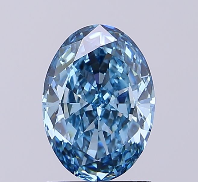 Loose Diamond - OVAL 1.54ct Fancy Vivid Blue VVS2: Loose Diamond - OVAL 1.54ct Fancy Vivid Blue VVS2 Source: This is a real non-mined Diamond that has been grown in a lab Shape: OVAL Carats: 1.54 Color: Fancy Vivid Blue Certification: NONE Video: