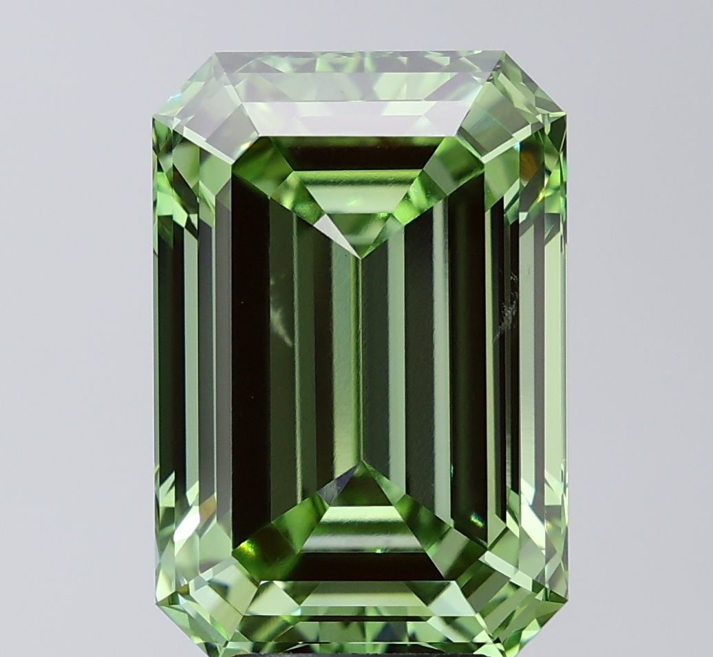 Loose Diamond - EMERALD 10.05ct Fancy Vivid Green VVS2: Loose Diamond - EMERALD 10.05ct Fancy Vivid Green VVS2 Source: This is a real non-mined Diamond that has been grown in a lab Shape: EMERALD Carats: 10.05 Color: Fancy Vivid Green Certification: IGI