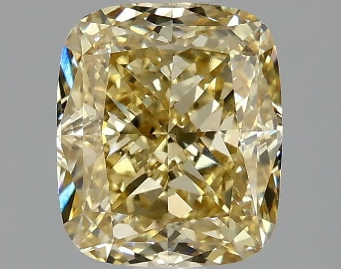 Loose Diamond - CUSHION MODIFIED 2.06ct Fancy Intense Yellow VS1: Loose Diamond - CUSHION MODIFIED 2.06ct Fancy Intense Yellow VS1 Source: This is a real non-mined Diamond that has been grown in a lab Shape: CUSHION MODIFIED Carats: 2.06 Color: Fancy Intense Yellow 