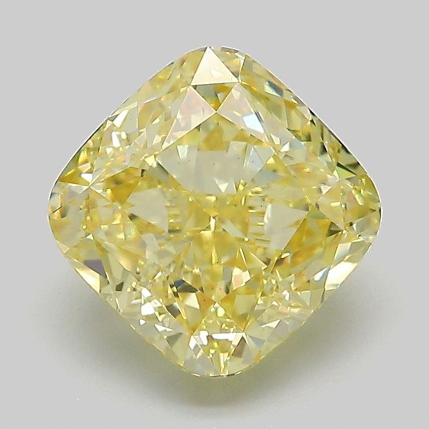 Loose Diamond - CUSHION MODIFIED 3.07ct Fancy Intense Yellow VVS2: Loose Diamond - CUSHION MODIFIED 3.07ct Fancy Intense Yellow VVS2 Source: This is a real non-mined Diamond that has been grown in a lab Shape: CUSHION MODIFIED Carats: 3.07 Color: Fancy Intense Yellow