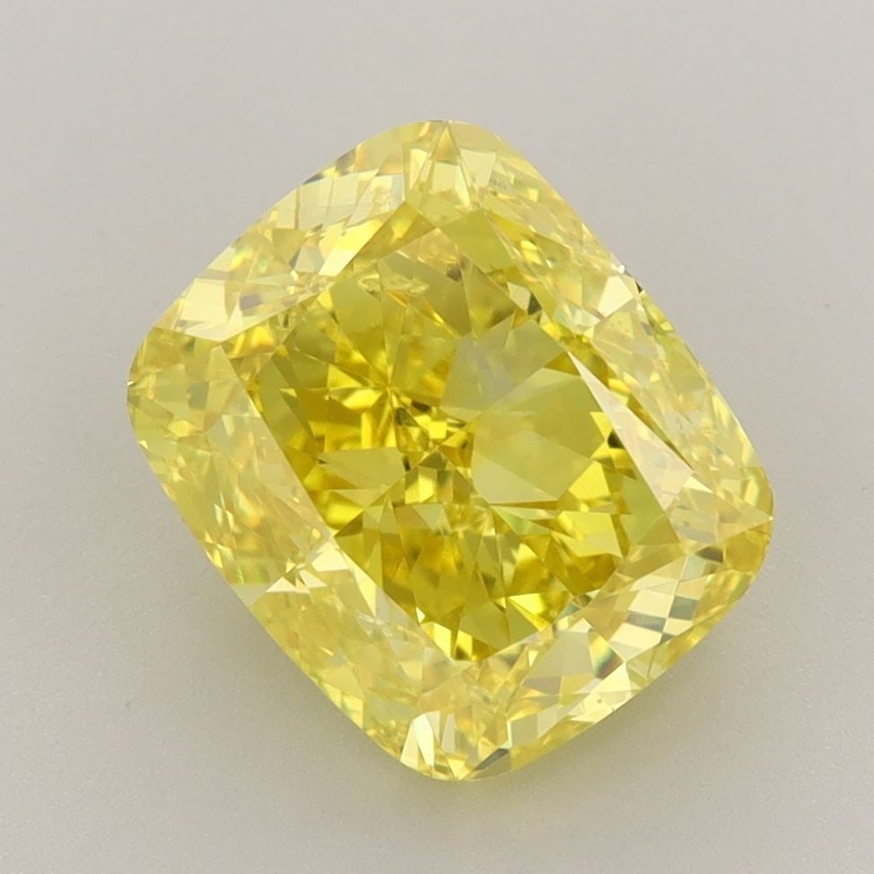 Loose Diamond - CUSHION BRILLIANT 4.0ct Fancy Vivid Yellow VS2: Loose Diamond - CUSHION BRILLIANT 4.0ct Fancy Vivid Yellow VS2 Source: This is a real non-mined Diamond that has been grown in a lab Shape: CUSHION BRILLIANT Carats: 4.0 Color: Fancy Vivid Yellow Cert