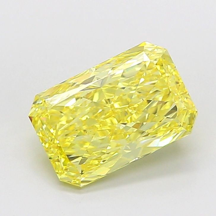 Loose Diamond - RADIANT 4.55ct Fancy Vivid Yellow VS2: Loose Diamond - RADIANT 4.55ct Fancy Vivid Yellow VS2 Source: This is a real non-mined Diamond that has been grown in a lab Shape: RADIANT Carats: 4.55 Color: Fancy Vivid Yellow Certification: IGI Vid