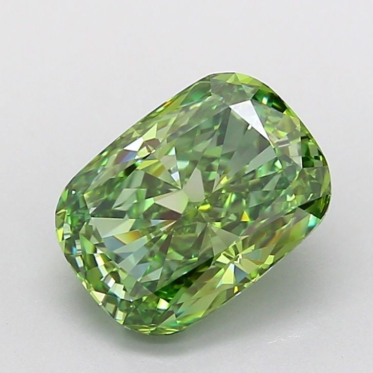 Loose Diamond - CUSHION MODIFIED 2.06ct Fancy Vivid Green VVS2: Loose Diamond - CUSHION MODIFIED 2.06ct Fancy Vivid Green VVS2 Source: This is a real non-mined Diamond that has been grown in a lab Shape: CUSHION MODIFIED Carats: 2.06 Color: Fancy Vivid Green Certi