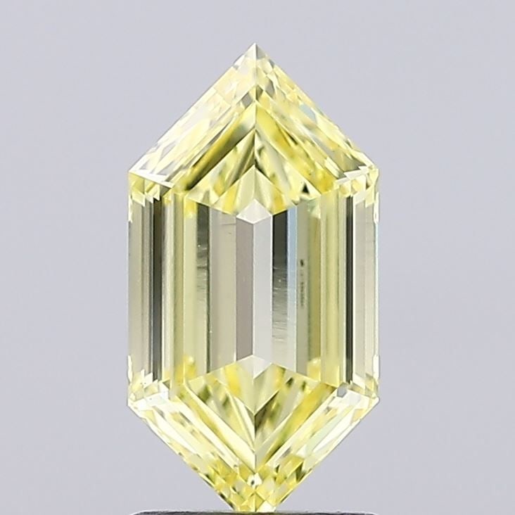 Loose Diamond - HEXAGONAL 1.55ct Fancy Intense Yellow VS1: Loose Diamond - HEXAGONAL 1.55ct Fancy Intense Yellow VS1 Source: This is a real non-mined Diamond that has been grown in a lab Shape: HEXAGONAL Carats: 1.55 Color: Fancy Intense Yellow Certification:
