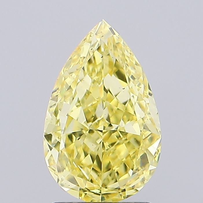 Loose Diamond - PEAR 1.9ct Fancy Vivid Yellow VS2: Loose Diamond - PEAR 1.9ct Fancy Vivid Yellow VS2 Source: This is a real non-mined Diamond that has been grown in a lab Shape: PEAR Carats: 1.9 Color: Fancy Vivid Yellow Certification: IGI Video: