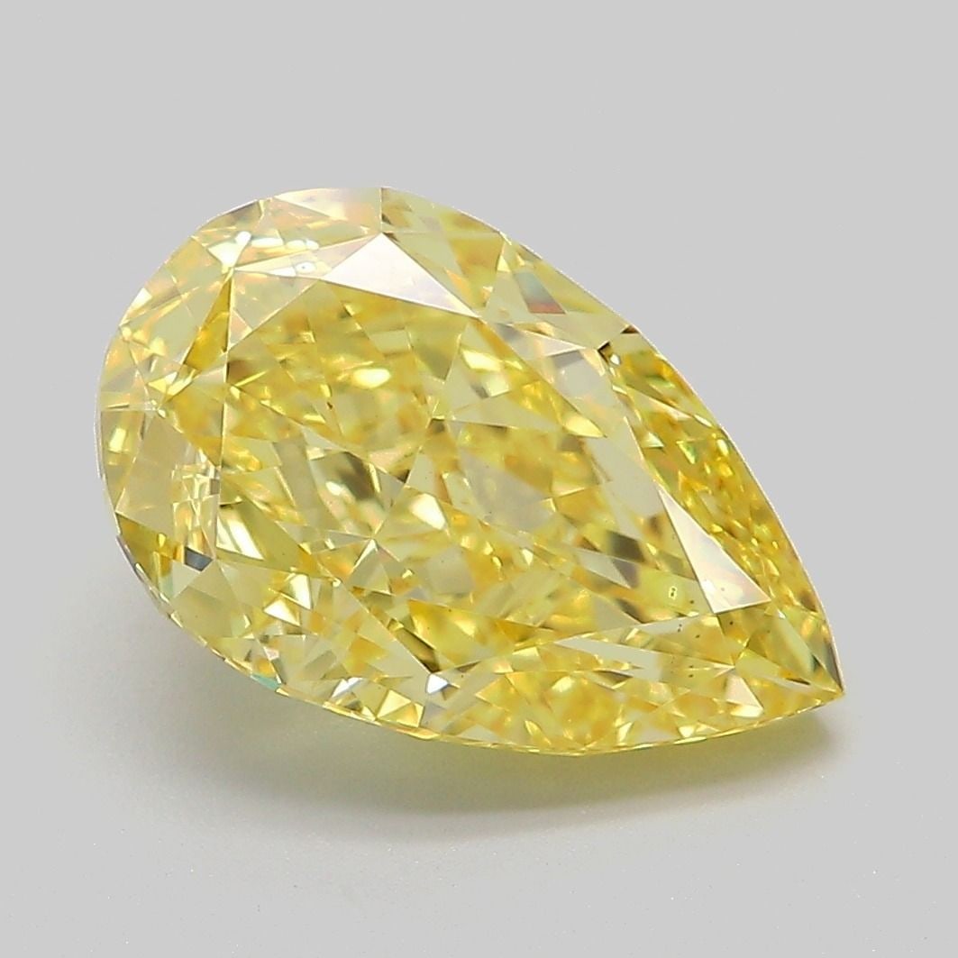 Loose Diamond - PEAR 4.07ct Fancy Vivid Yellow VS1: Loose Diamond - PEAR 4.07ct Fancy Vivid Yellow VS1 Source: This is a real non-mined Diamond that has been grown in a lab Shape: PEAR Carats: 4.07 Color: Fancy Vivid Yellow Certification: IGI Video: