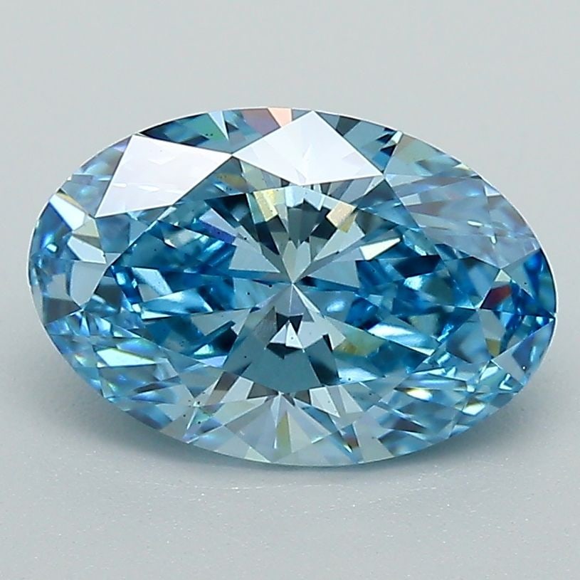 Loose Diamond - OVAL 2.05ct Fancy Vivid Blue VS2: Loose Diamond - OVAL 2.05ct Fancy Vivid Blue VS2 Source: This is a real non-mined Diamond that has been grown in a lab Shape: OVAL Carats: 2.05 Color: Fancy Vivid Blue Certification: IGI Video: