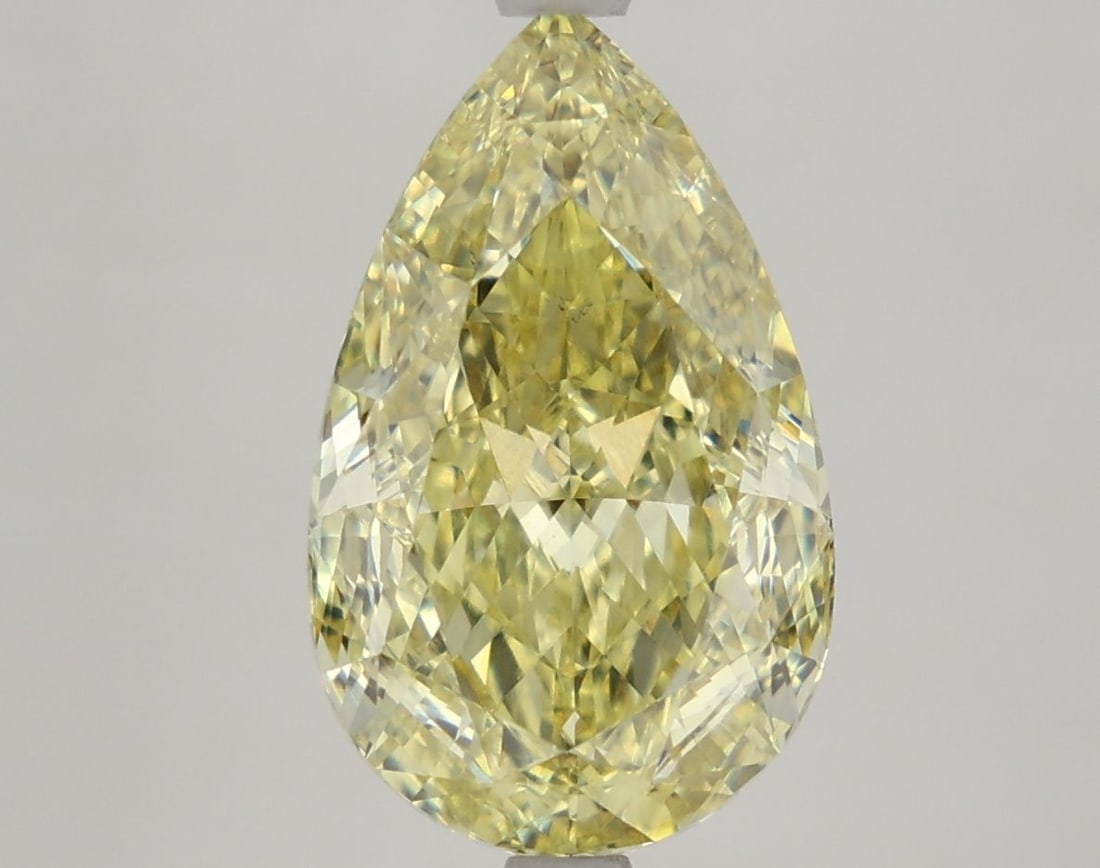 Loose Diamond - PEAR 5.04ct Fancy Intense Yellow VS1: Loose Diamond - PEAR 5.04ct Fancy Intense Yellow VS1 Source: This is a real non-mined Diamond that has been grown in a lab Shape: PEAR Carats: 5.04 Color: Fancy Intense Yellow Certification: IGI Video