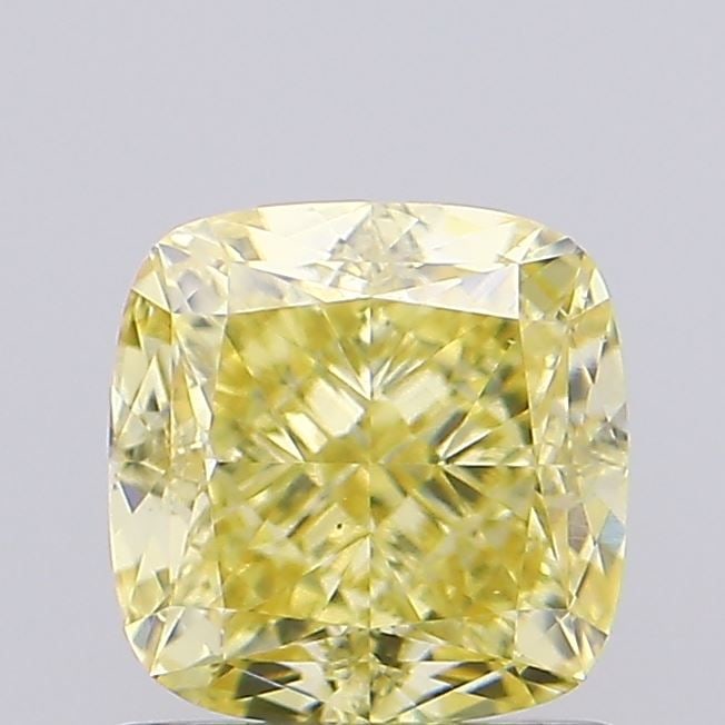 Loose Diamond - CUSHION MODIFIED 1.29ct Fancy Intense Yellow VS1: Loose Diamond - CUSHION MODIFIED 1.29ct Fancy Intense Yellow VS1 Source: This is a real non-mined Diamond that has been grown in a lab Shape: CUSHION MODIFIED Carats: 1.29 Color: Fancy Intense Yellow 