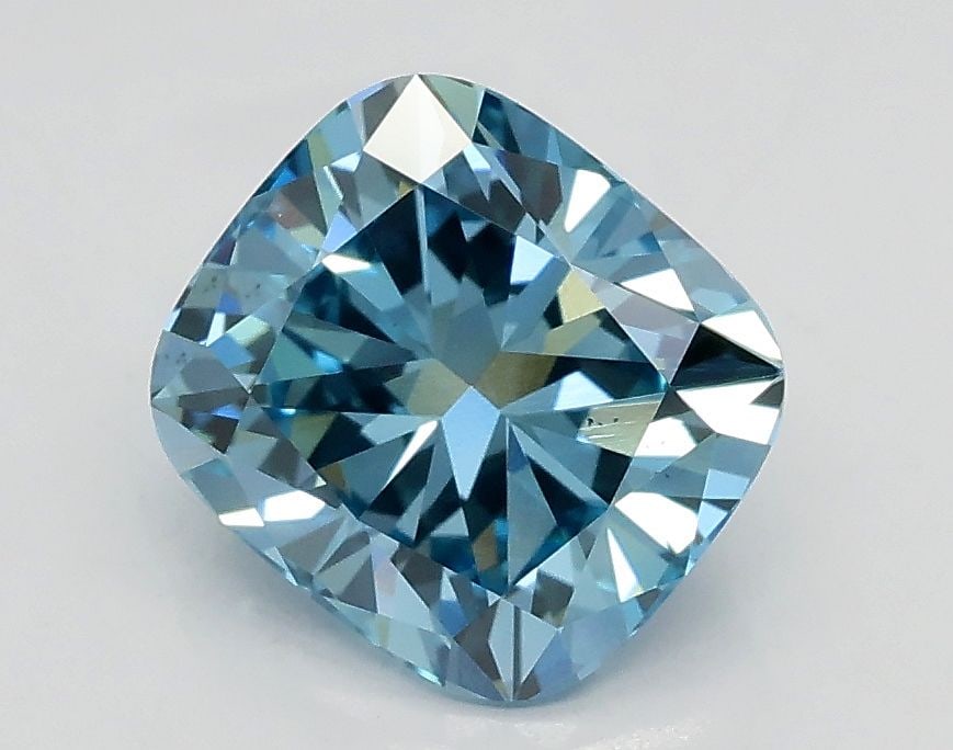 Loose Diamond - CUSHION BRILLIANT 1.51ct Fancy Vivid Blue VS2: Loose Diamond - CUSHION BRILLIANT 1.51ct Fancy Vivid Blue VS2 Source: This is a real non-mined Diamond that has been grown in a lab Shape: CUSHION BRILLIANT Carats: 1.51 Color: Fancy Vivid Blue Certif