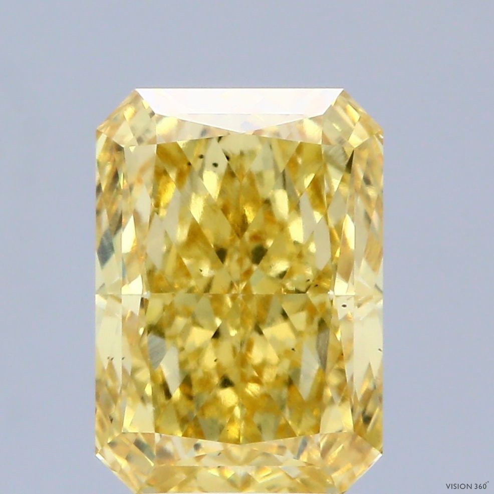 Loose Diamond - RADIANT 2.97ct Fancy Vivid Yellow VS2: Loose Diamond - RADIANT 2.97ct Fancy Vivid Yellow VS2 Source: This is a real non-mined Diamond that has been grown in a lab Shape: RADIANT Carats: 2.97 Color: Fancy Vivid Yellow Certification: IGI The