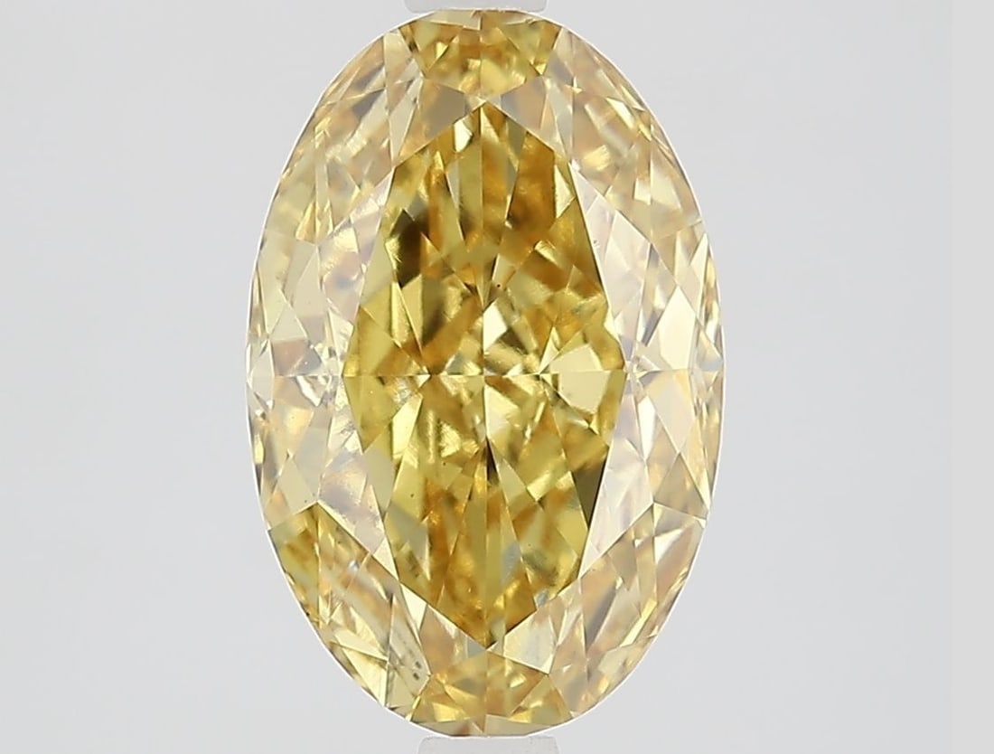 Loose Diamond - OVAL 2.9ct Fancy Vivid Yellow VS1: Loose Diamond - OVAL 2.9ct Fancy Vivid Yellow VS1 Source: This is a real non-mined Diamond that has been grown in a lab Shape: OVAL Carats: 2.9 Color: Fancy Vivid Yellow Certification: IGI Video: