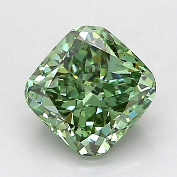 Loose Diamond - CUSHION MODIFIED 1.14ct Fancy Vivid Green VS2: Loose Diamond - CUSHION MODIFIED 1.14ct Fancy Vivid Green VS2 Source: This is a real non-mined Diamond that has been grown in a lab Shape: CUSHION MODIFIED Carats: 1.14 Color: Fancy Vivid Green Certif