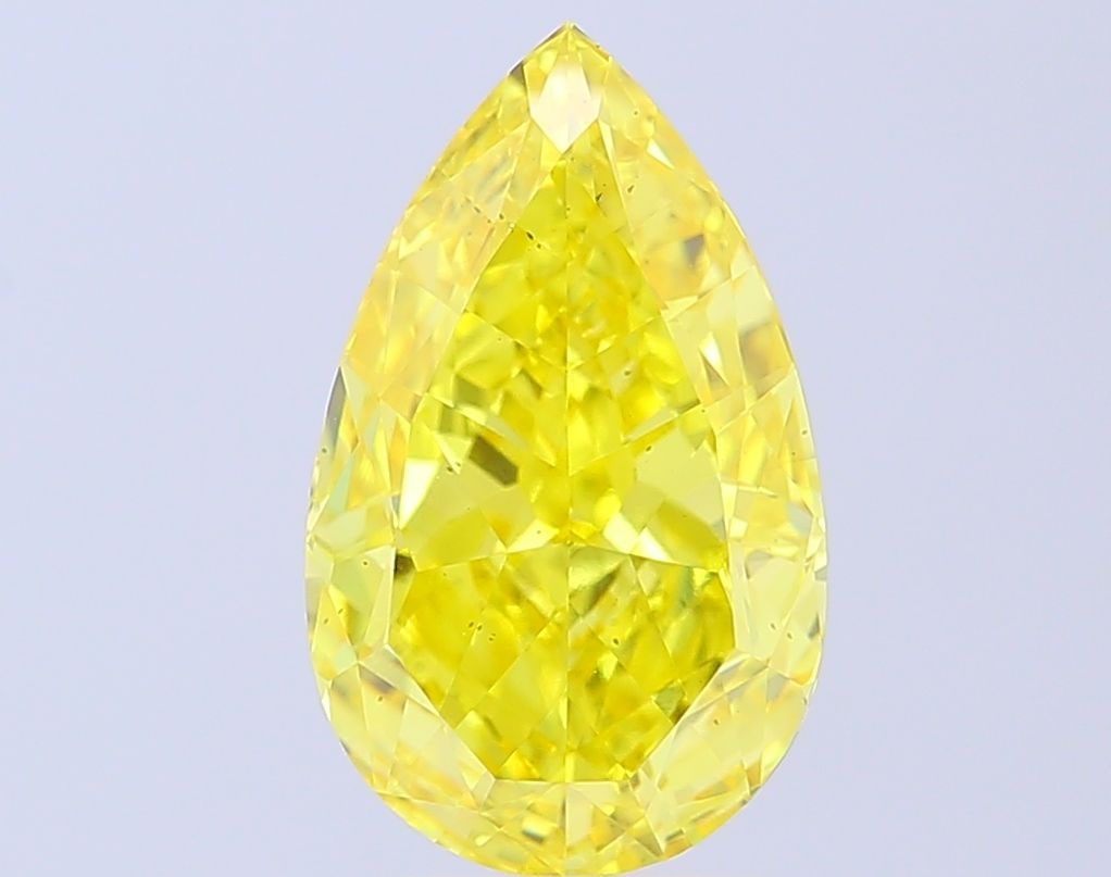 Loose Diamond - PEAR 5.02ct Fancy Vivid Yellow VS2: Loose Diamond - PEAR 5.02ct Fancy Vivid Yellow VS2 Source: This is a real non-mined Diamond that has been grown in a lab Shape: PEAR Carats: 5.02 Color: Fancy Vivid Yellow Certification: IGI Video: