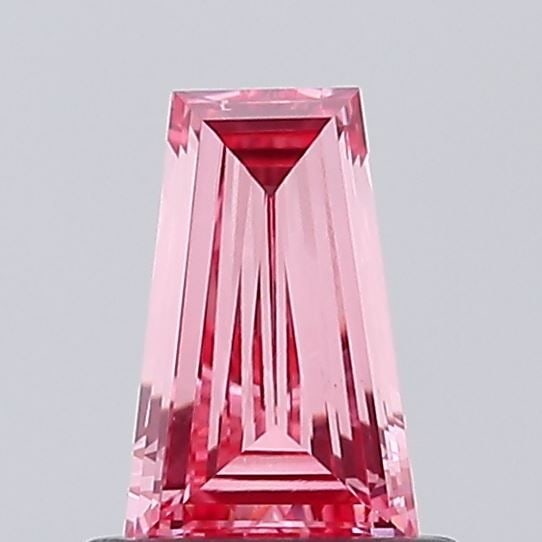 Loose Diamond - TAPERED BAGUETTE 0.51ct Fancy Vivid Pink VVS2: Loose Diamond - TAPERED BAGUETTE 0.51ct Fancy Vivid Pink VVS2 Source: This is a real non-mined Diamond that has been grown in a lab Shape: TAPERED BAGUETTE Carats: 0.51 Color: Fancy Vivid Pink Certifi