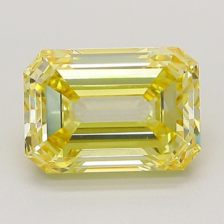 Loose Diamond - EMERALD 2.11ct Fancy Intense Yellow VVS2: Loose Diamond - EMERALD 2.11ct Fancy Intense Yellow VVS2 Source: This is a real non-mined Diamond that has been grown in a lab Shape: EMERALD Carats: 2.11 Color: Fancy Intense Yellow Certification: IG