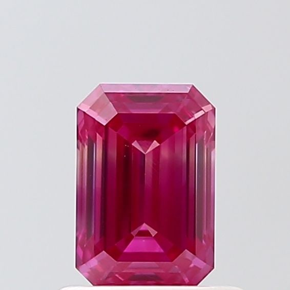 Loose Diamond - EMERALD 0.73ct Fancy Vivid Pink VS1: Loose Diamond - EMERALD 0.73ct Fancy Vivid Pink VS1 Source: This is a real non-mined Diamond that has been grown in a lab Shape: EMERALD Carats: 0.73 Color: Fancy Vivid Pink Certification: NONE