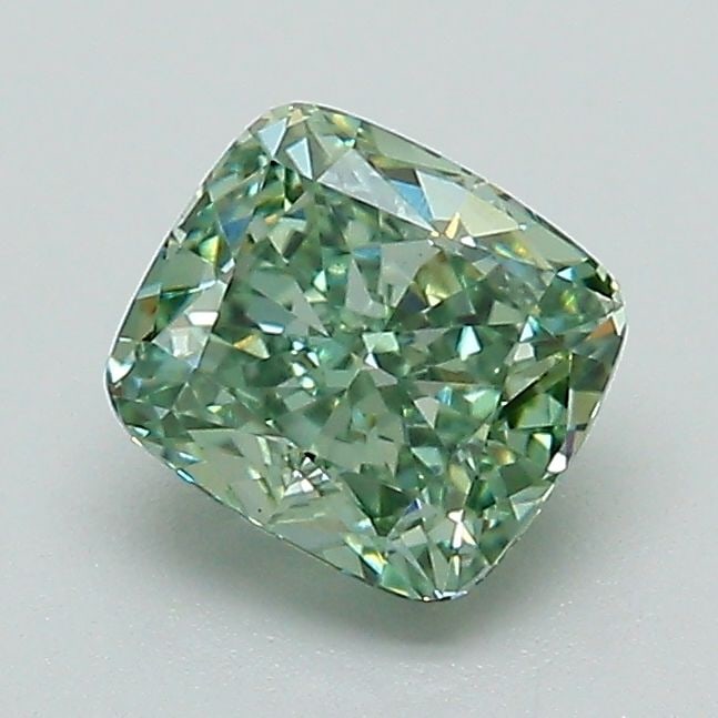 Loose Diamond - CUSHION MODIFIED 1.02ct Fancy Vivid Green VS1: Loose Diamond - CUSHION MODIFIED 1.02ct Fancy Vivid Green VS1 Source: This is a real non-mined Diamond that has been grown in a lab Shape: CUSHION MODIFIED Carats: 1.02 Color: Fancy Vivid Green