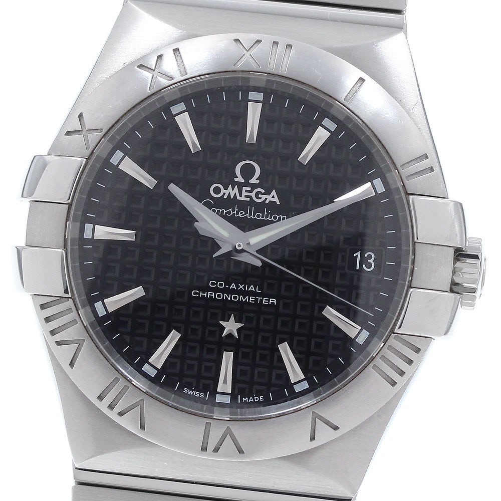 Omega Constellation 123.10.35.20.01.002 Mens Automatic Black Dial Watch: Omega Constellation 123.10.35.20.01.002 Mens Automatic Black Dial Watch Omega Constellation men's wristwatch with automatic movement and chronometer designation. This stainless steel watch features a 
