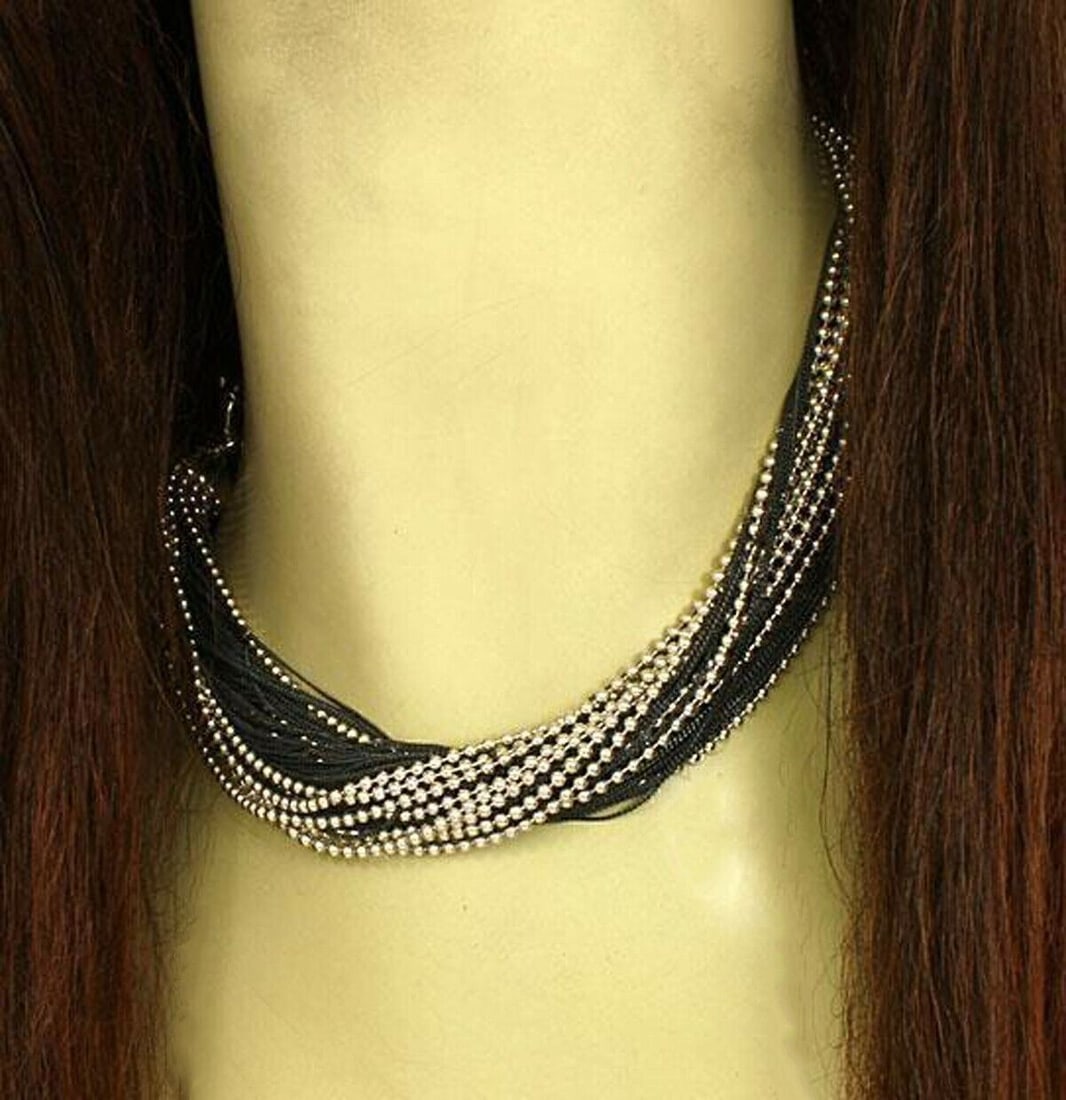 Tiffany & Co. 17 Inch Sterling Silver Necklace Twisted Multi Chain: Tiffany & Co. 17 Inch Sterling Silver Necklace Twisted Multi Chain Vintage Tiffany & Co. twisted multi-chain necklace in sterling silver with a polished finish. This original signed necklace features 