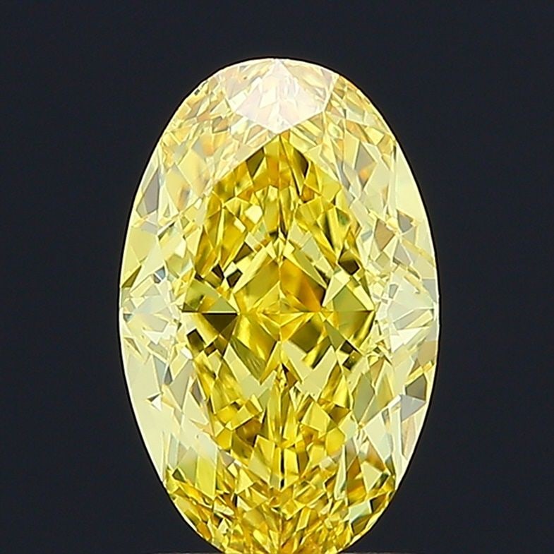 Loose Diamond - OVAL 2.06ct Fancy Vivid Yellow VS1: Loose Diamond - OVAL 2.06ct Fancy Vivid Yellow VS1 Source: This is a real non-mined Diamond that has been grown in a lab Shape: OVAL Carats: 2.06 Color: Fancy Vivid Yellow Certification: IGI Video: