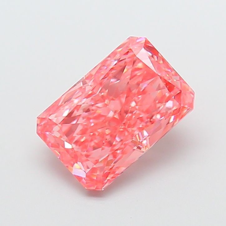 Loose Diamond - RADIANT 3.58ct Fancy Vivid Pink VS2: Loose Diamond - RADIANT 3.58ct Fancy Vivid Pink VS2 Source: This is a real non-mined Diamond that has been grown in a lab Shape: RADIANT Carats: 3.58 Color: Fancy Vivid Pink Certification: IGI Video: