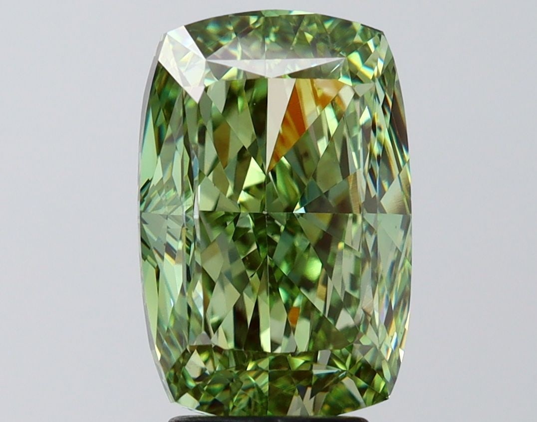Loose Diamond - CUSHION MODIFIED 5.0ct Fancy Vivid Green VS1: Loose Diamond - CUSHION MODIFIED 5.0ct Fancy Vivid Green VS1 Source: This is a real non-mined Diamond that has been grown in a lab Shape: CUSHION MODIFIED Carats: 5.0 Color: Fancy Vivid Green