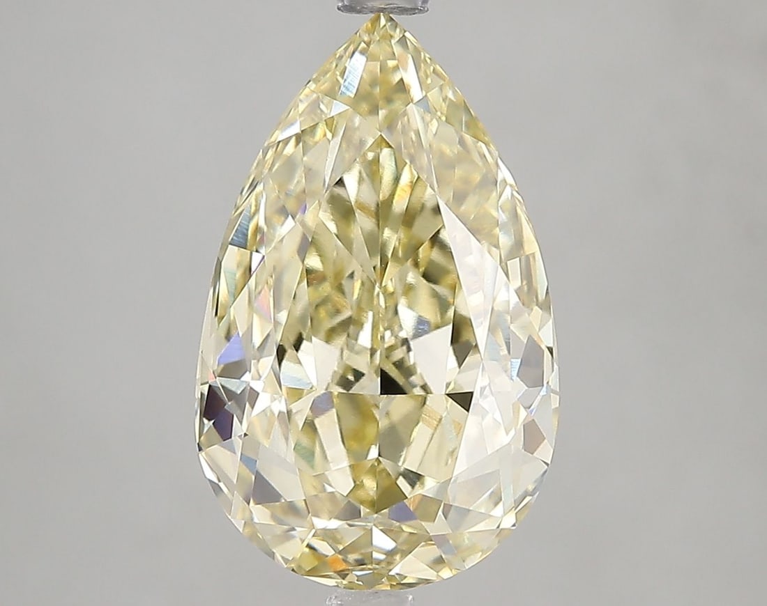 Loose Diamond - PEAR 5.01ct Fancy Yellow VS1: Loose Diamond - PEAR 5.01ct Fancy Yellow VS1 Source: This is a real non-mined Diamond that has been grown in a lab Shape: PEAR Carats: 5.01 Color: Fancy Yellow Certification: IGI Video: Video Link