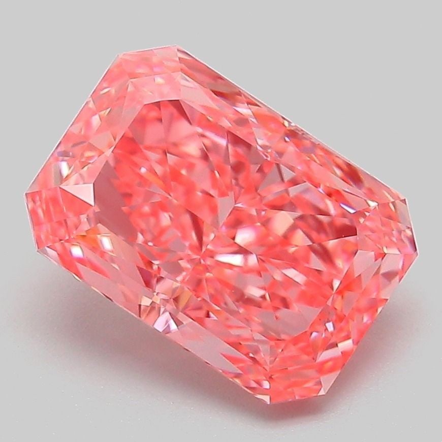Loose Diamond - RADIANT 4.54ct Fancy Vivid Pink VVS2: Loose Diamond - RADIANT 4.54ct Fancy Vivid Pink VVS2 Source: This is a real non-mined Diamond that has been grown in a lab Shape: RADIANT Carats: 4.54 Color: Fancy Vivid Pink Certification: IGI