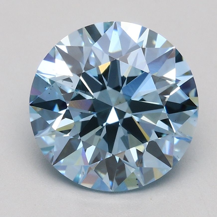Ideal Loose Diamond - ROUND 2.04ct Fancy Blue SI1: Ideal Loose Diamond - ROUND 2.04ct Fancy Blue SI1 Source: This is a real non-mined Diamond that has been grown in a lab Shape: ROUND Carats: 2.04 Color: Fancy Blue Certification: IGI Video: